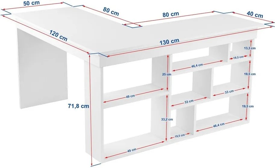 Pracovný stôl v dekore borovice 120x130 cm Vesper – Kalune Design