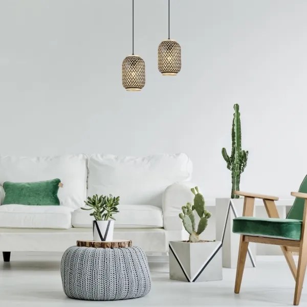 Rabalux 72091 - Luster na lanku ADALLA 1xE27/40W/230V ratan