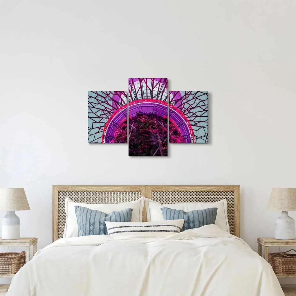 Abstraktný obraz - fialové vetvy (90x60 cm)
