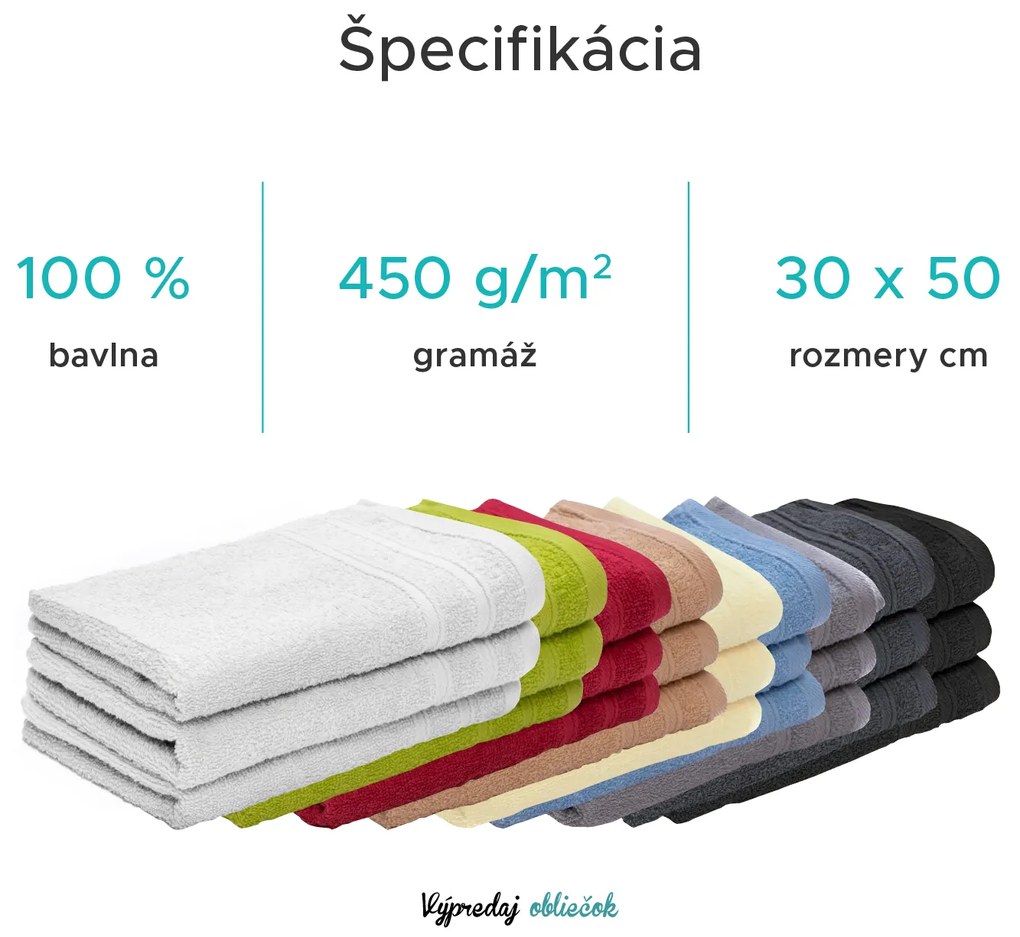 Detský uterák Bella modrý 30x50 cm, 100% bavlna