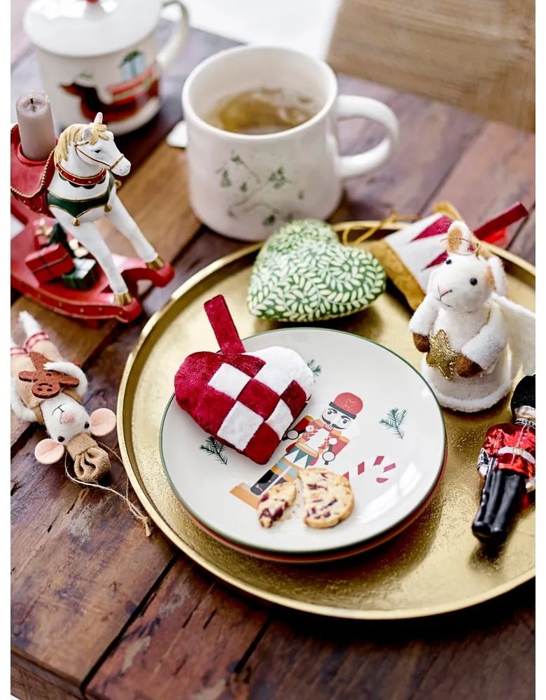 Krémové dezertné taniere s vianočným motívom z kameniny v súprave 2 ks ø 16 cm Jolly – Bloomingville