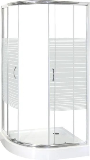 Novoterm Asymetrický sprchový kút NV-Madera 100x80 PRAVÝ chróm/potlač + vanička