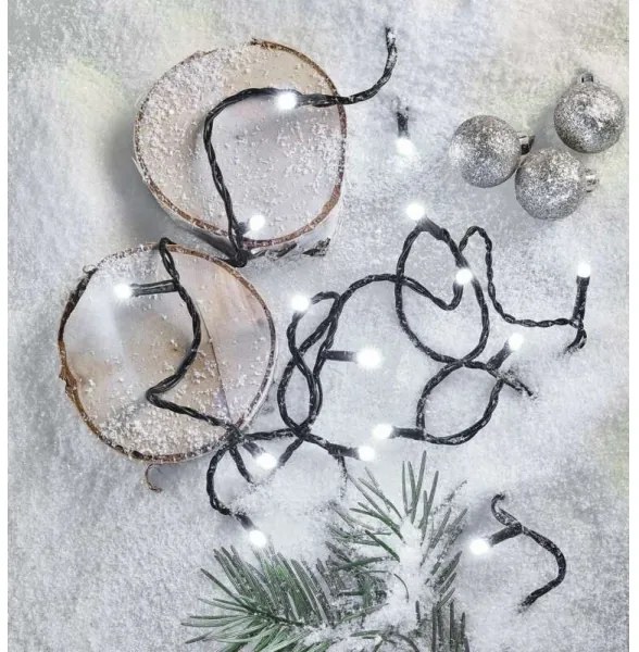 LED Vianočná vonkajšia reťaz 180xLED/8 módů 23m IP44 studená biela