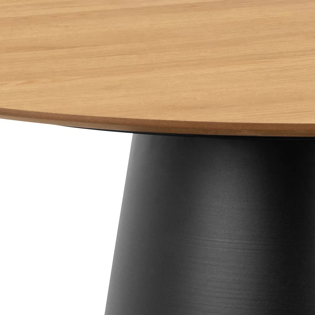 Okrúhly jedálenský stôl Soli 120 cm dub prírodný/čierny