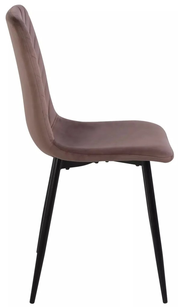 Sametová jídelní židle Daren cappuccino/černá