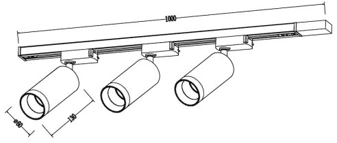 Bodové svietidlo v lištovom systéme MICA 3xGU10/10W/230V čierna/zlatá