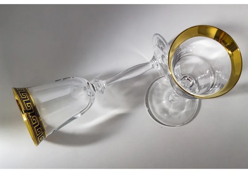 BOHEMIA ANGELA VERSO GOLD POHÁR NA VÍNO 185 ML SADA 6 KS