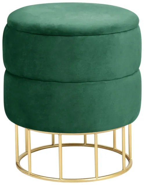 Úložná taburetka ELZA fľaškovo zelená