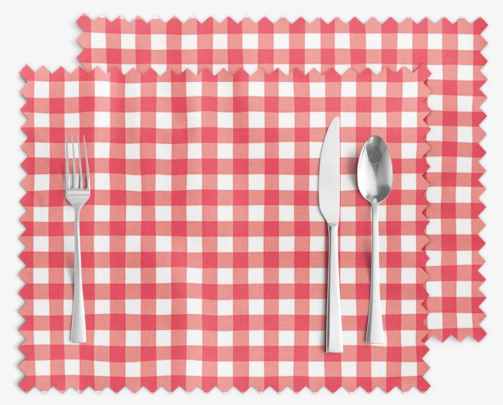 Goldea prestieranie na stôl teflónové - červené kocky - sada 2ks 30 x 40 cm