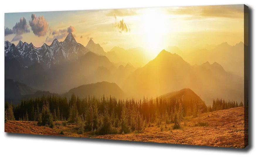 Foto obraz canvas Západ slnka hory pl-oc-140x70-f-84116149