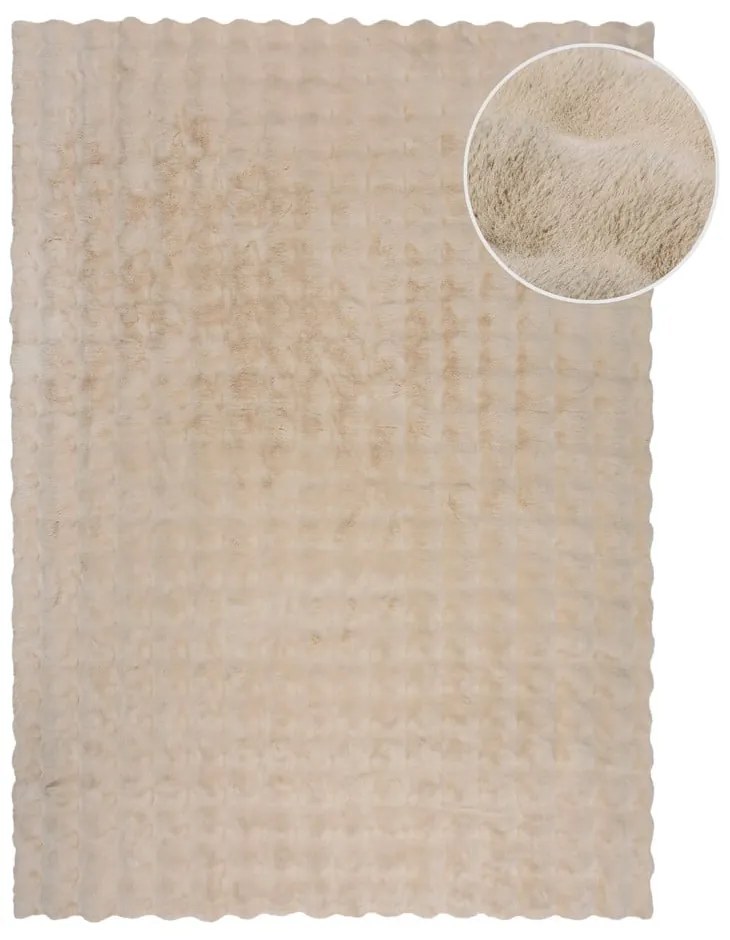 Krémová syntetická kožušina 120x170 cm Waffle Faux Fur – Flair Rugs