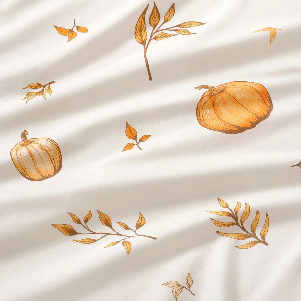 Goldea hranatý obrus 100% bavlnené plátno - jesenné tekvice a lístky 100 x 140 cm