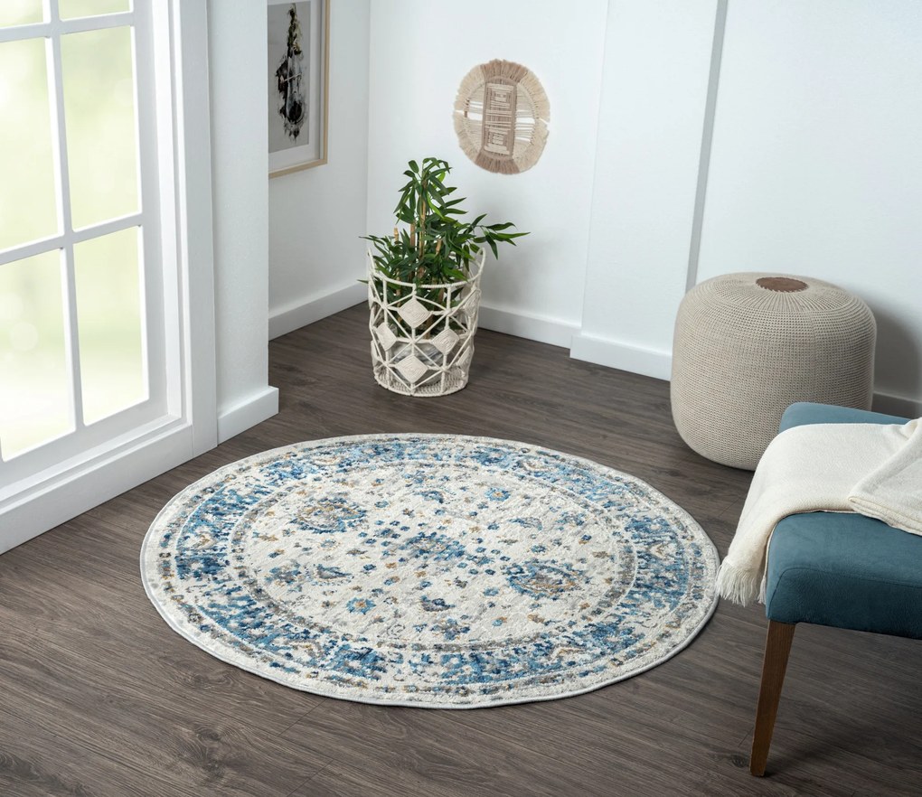 Kusový koberec My Heriz CA60098 Beige kruh, 120x120 (priemer) kruh, béžová, chodba / predsieň, My Flair