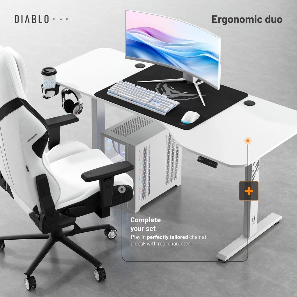 Stôl s nastaviteľnou výškou 160 cm biely: Diablo X-Tensio 1600