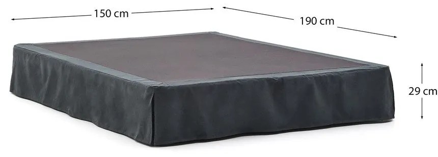 Antracitová čalúnená dvojlôžková posteľ 150x190 cm Jaira – Kave Home