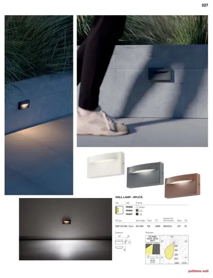 Redo 90425 - LED Vonkajšie nástenné svietidlo POLIFEMO LED/8W/230V IP65 biela