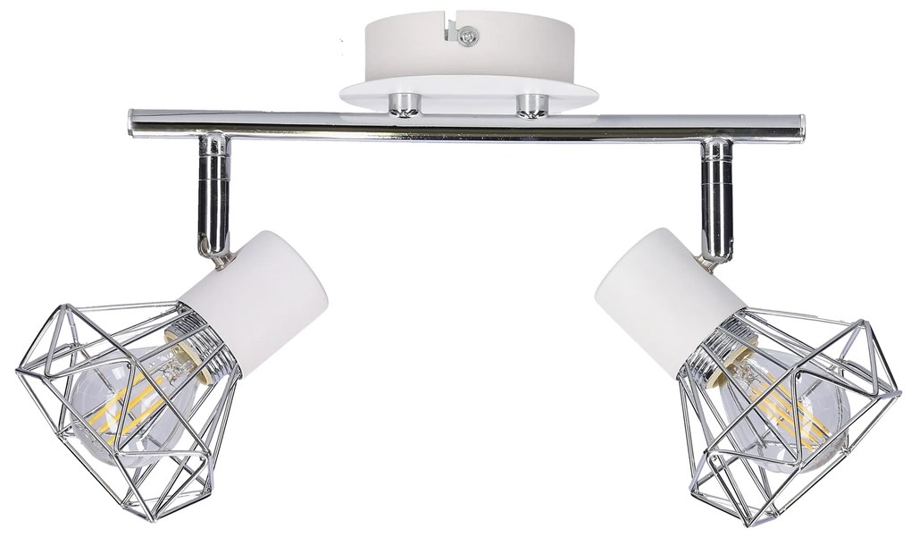 Candellux VERVE Spot 2X40W E14 White Lampshade Chrome 92-61348