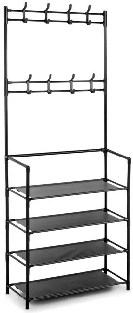 Vešiak na kabáty s botníkom HANI čierny