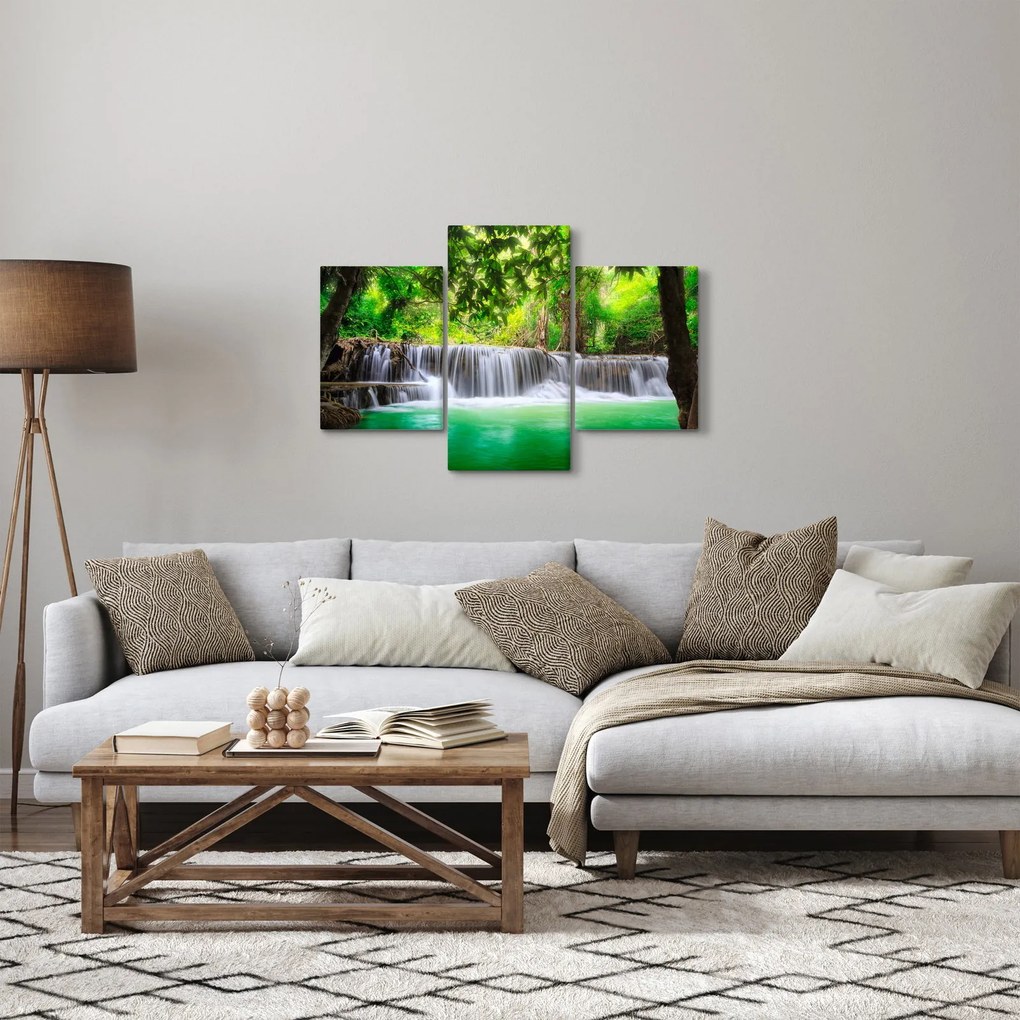 Obraz vodopádu v Kanchanaburi, Thajsko (90x60 cm)