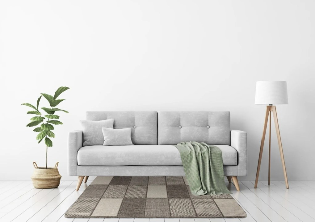 Oriental Weavers, Kusový koberec Sisalo / DAWN 85 / W71E – na von aj na doma, 133x190, hnedá, chodba / predsieň