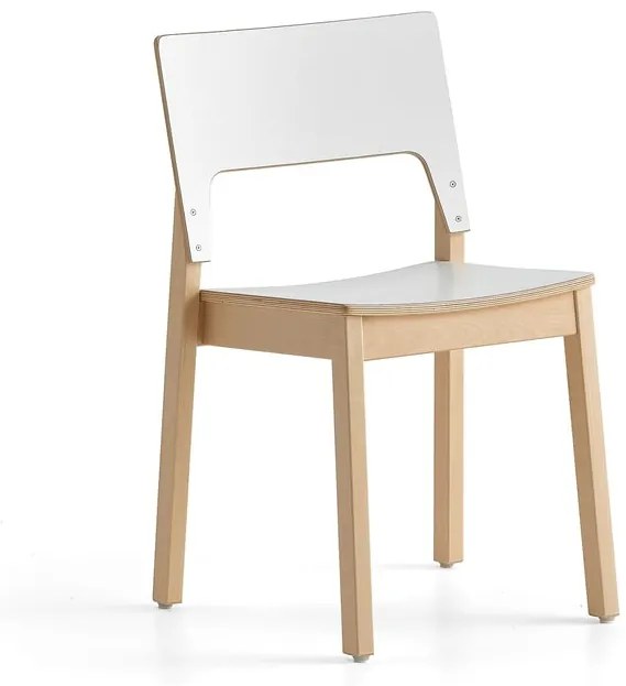 Stolička LOVE, H 450 mm, biely laminát
