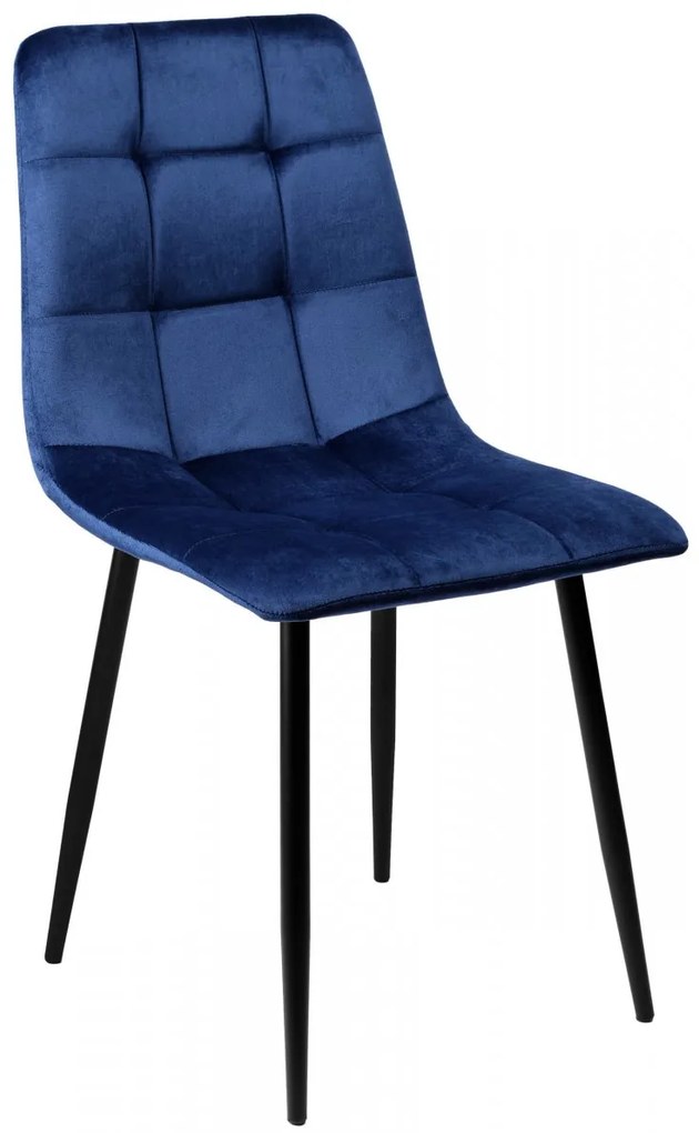 Čalúnená stolička DENVER zamat modrá