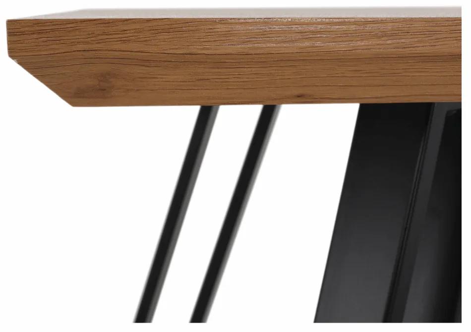 Kondela Jedálenský stôl, dub/čierna, 140x83 cm, PEDAL