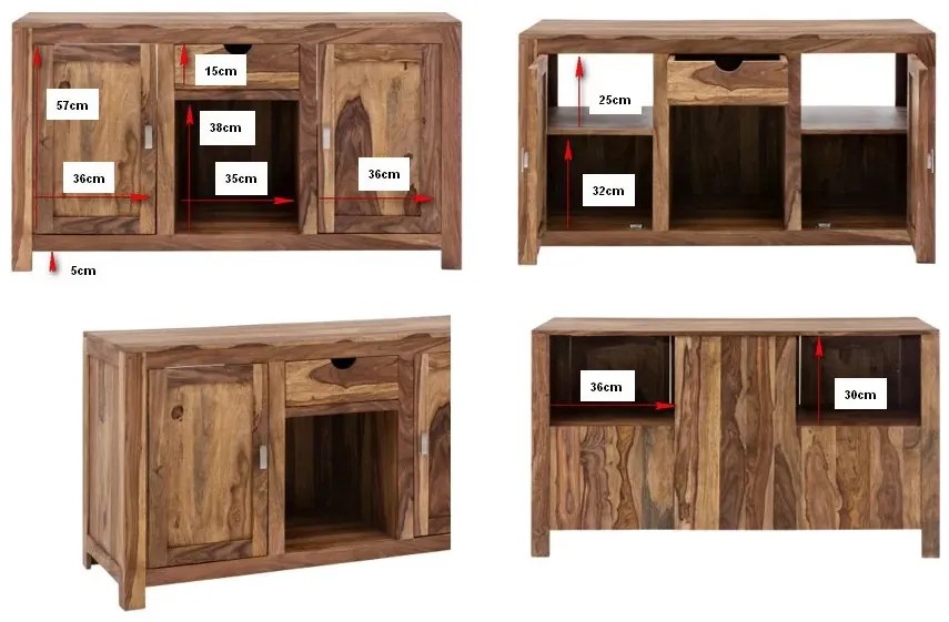 furniture-nabytek.cz - Masivní umyvadlová skříňka Lagos z palisandru, lakovaná, hnědá