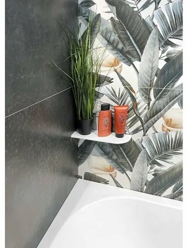 SAPHO AE300-0101 Abeline rohová polica rockstone 30 x 10 cm, excentrická, biela mat