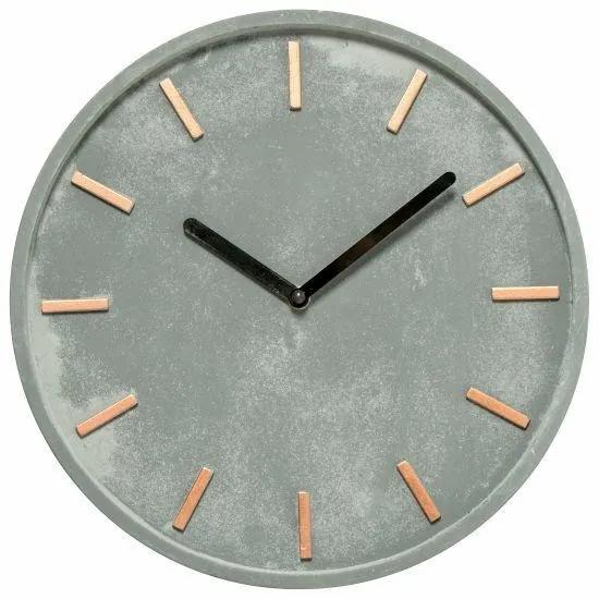 DekorStyle Nástenné hodiny 27,5 cm cement