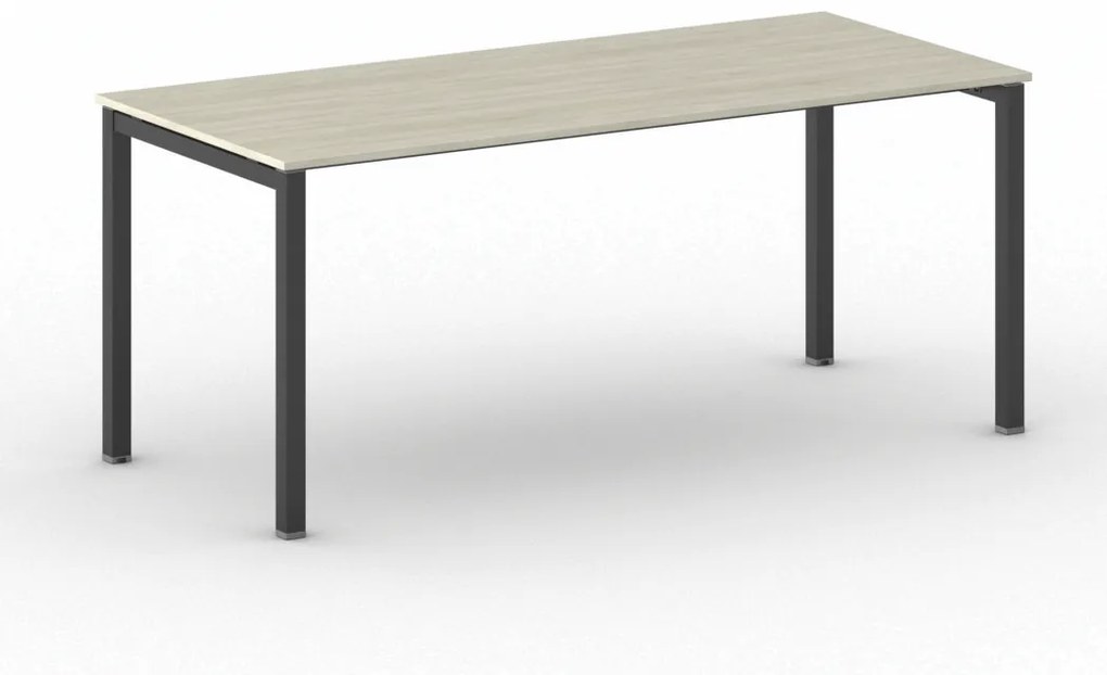 Rokovací stôl Square s čiernou podnožou 1800 x 800 x 750 mm, dub prírodný