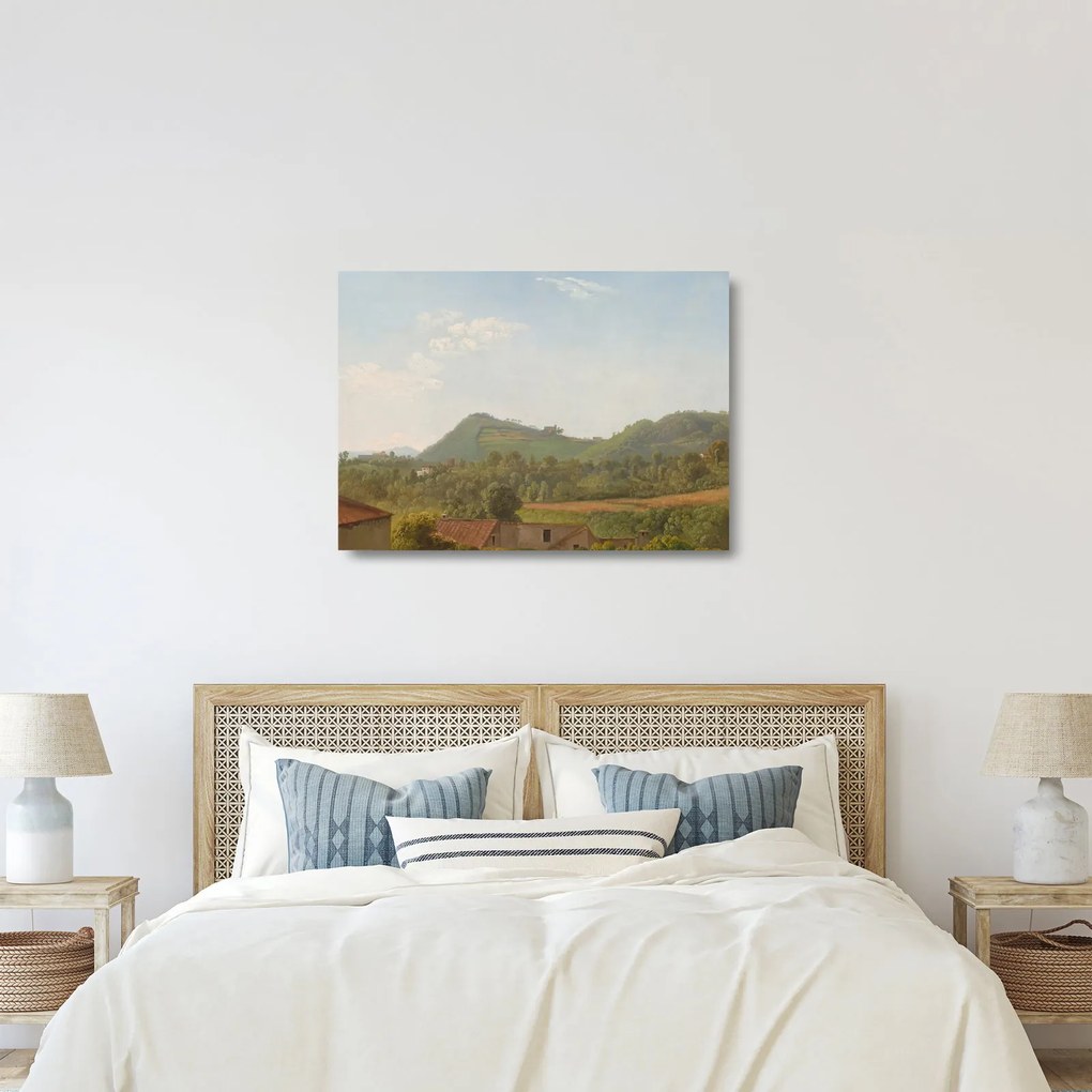 Sklenený obraz - Simon Denis, View Near Naples, reprodukcia (70x50 cm)