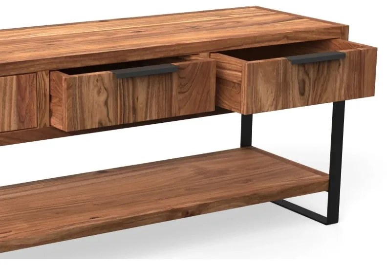 furniture-nabytek.cz - Masívna nástenná skriňa Sydney II z akácie, lakovaná, hnedá