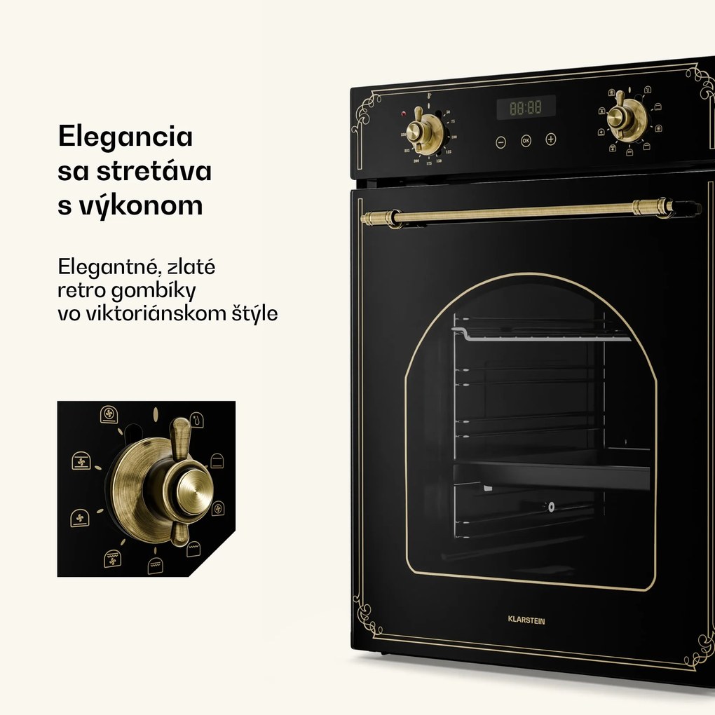 Klarstein Victoria vstavaná rúra 45 cm 49 l čierna