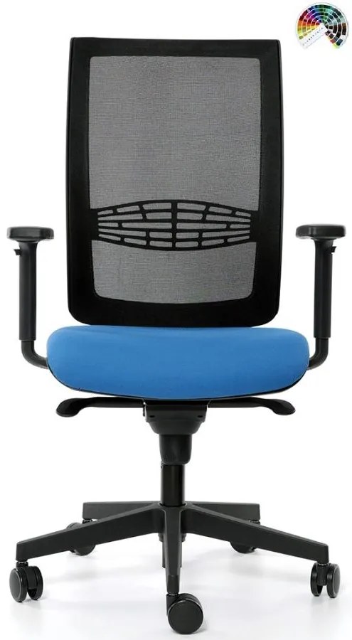 Kancelárska stolička KENT SIEŤ black & white čalúnenie CURA, LUCKY