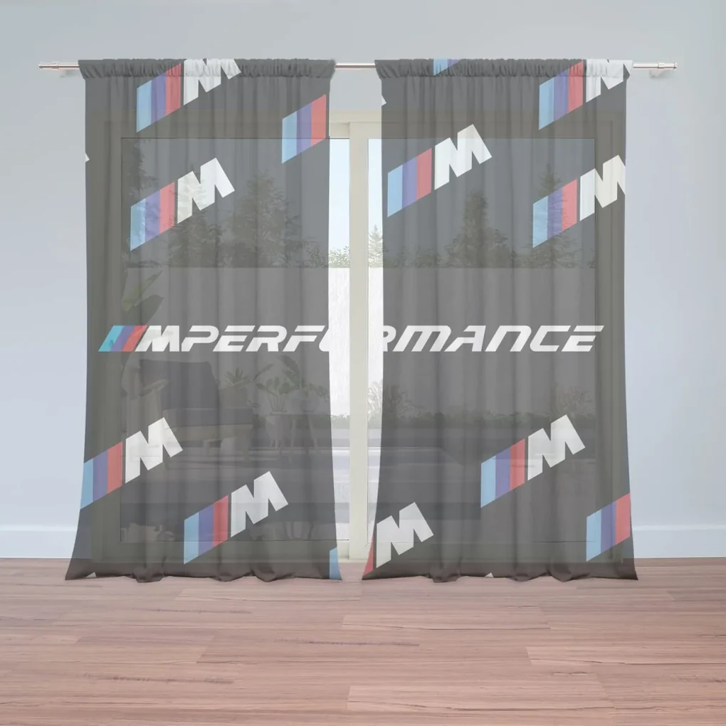 Sablio Záclony MPERFORMANCE čierny vzor: 2ks 150x250cm