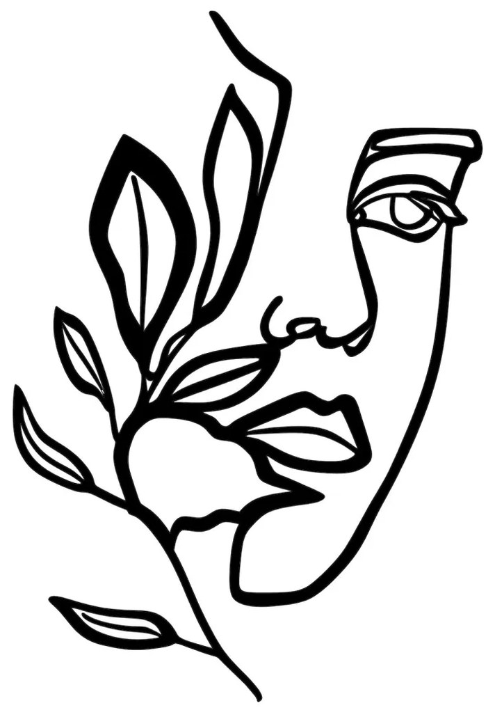 Nástenná dekorácia Ženská tvár čierna