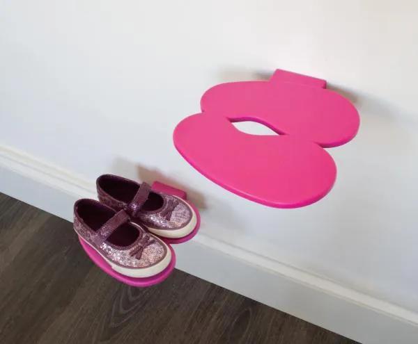 Polička na detské topánky J-ME Footprint, ružová