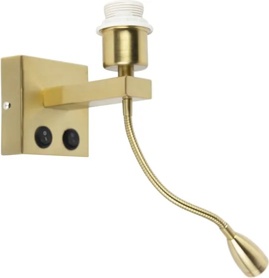 Moderná nástenná lampa mosadz s flexibilným ramenom - Brescia Combi