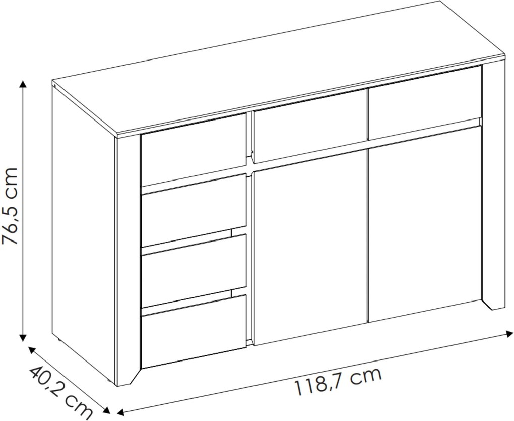 Sconto Komoda ANGEL 42 dub craft biely