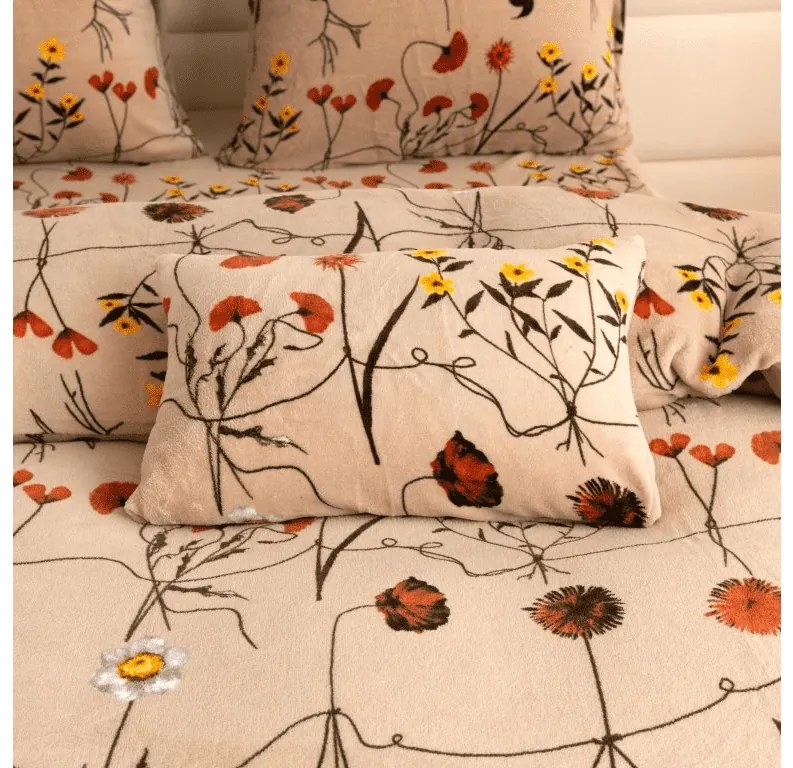 Obliečky mikroplyš HERBÁR béžové Rozmer obliečok: 70 x 90 cm | 140 x 220 cm