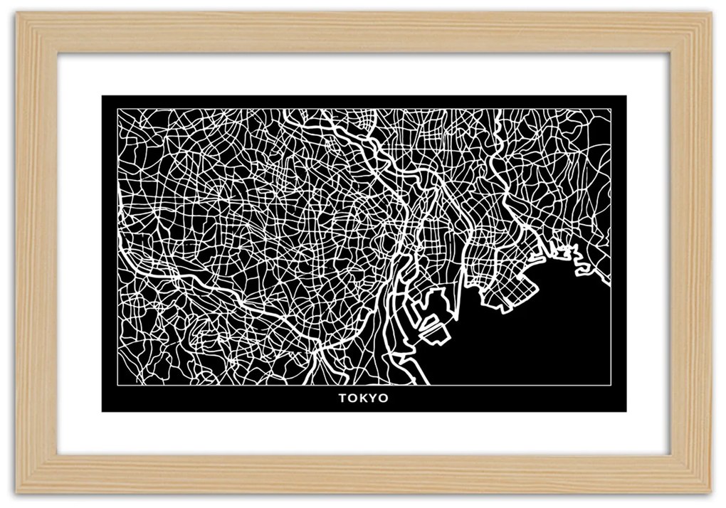 Gario Plagát Plán mesta Tokio Farba rámu: Bez rámu, Rozmery: 100 x 70 cm