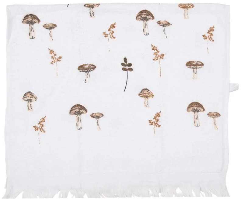 Biely kuchynský froté uterák s hubkami Little Forest Jewels - 40*66 cm