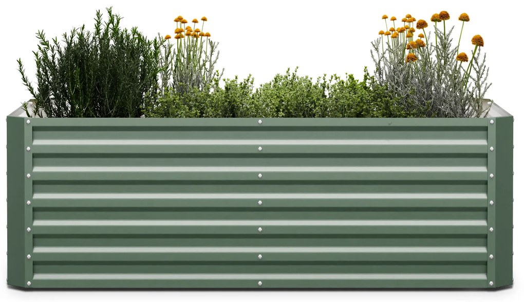 High Grow Straight, vyvýšený záhon, 180 x 60 x 90 cm, z vlnitého oceľového plechu, jednoduchá montáž, odolný voči hrdzi a mrazu