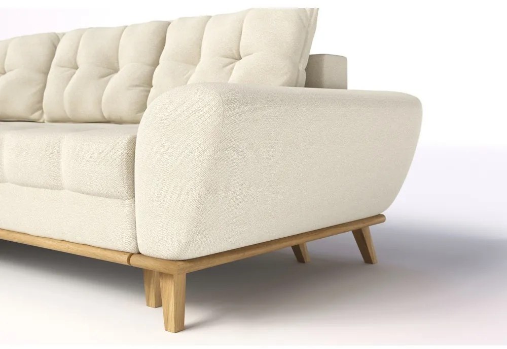 Krémová rozkladacia rohová pohovka (ľavý roh) Balitco – Ropez