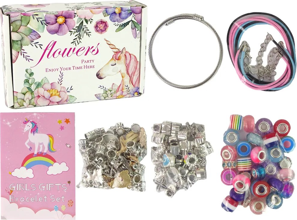 LEAN Toys Súprava na výrobu náramkov DIY 90 korálok