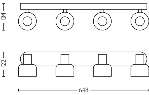 Philips - Bodové svietidlo SLEET 4xE14/25W/230V