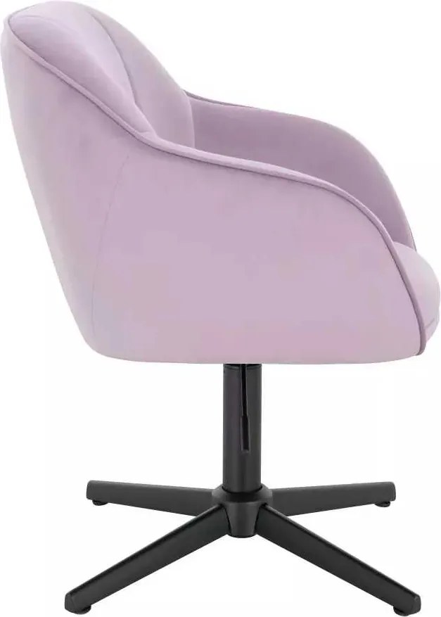 LuxuryForm DESIGN Stolička AVOLA VELUR na čiernom kríži - levanduľa