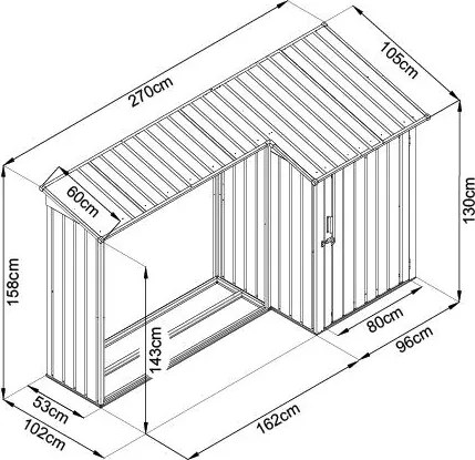 Prístrešok na drevo s kôlňou Avenberg DEVON - Hnedá