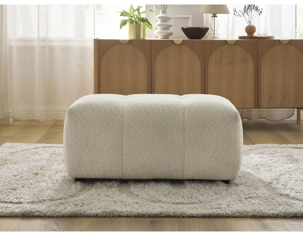 Béžová podnožka z textílie buklé Roxelane – Bobochic Paris